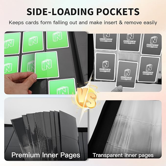 Trading Card Binder, Premium 9 Pocket 540 Double Sided Pocket Collection Binder, Card Album for TCG Card Holder for Game Card, Sports Card, Yugioh, MTG etc(Cyan)