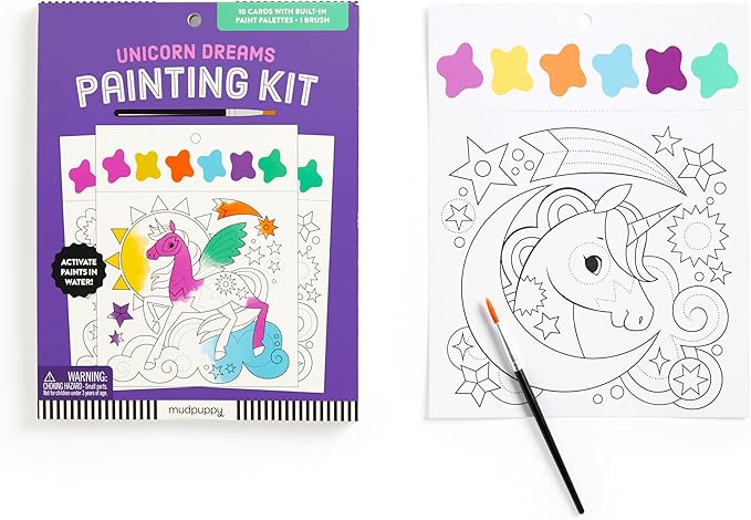 Mudpuppy Unicorn Magic – Painting Kit with Illustrations of Fun Unicorn Designs for Children Ages 5 and Up