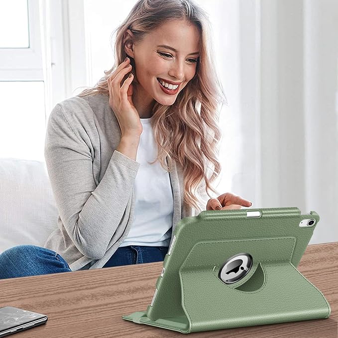 Fintie Rotating Case for iPad (A16) 11th Generation 11 Inch (2025), iPad 10th Generation 10.9 Inch (2022) - [Built-in Pencil Holder] 360 Degree Rotating Protective Stand Cover, Sage Green