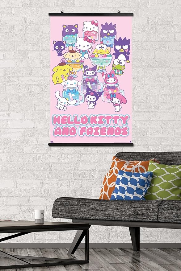 Trends International Hello Kitty and Friends: 24 Summer Fresh - Group Wall Poster, 34L x 22.4W, Premium Poster & Clip Bundle
