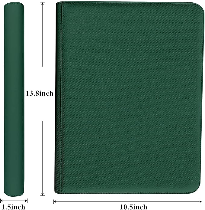 Premium 9-Pocket Zippered Trading Card Binder, 540 Pockets Double-Sided Side-Loading Card Organizer Album, PU Leather Card Holder Protector for MTG, TCG, Sports Cards (Green)