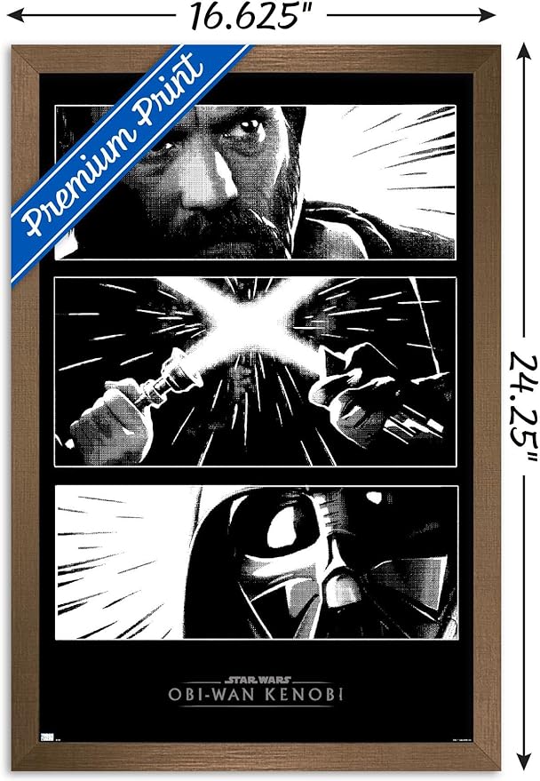 Trends International Star Wars: Obi-Wan Kenobi - Panels Wall Poster, 14.725" x 22.375", Bronze Framed Version