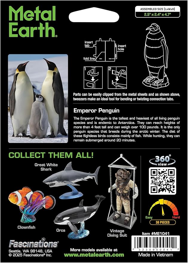 Metal Earth Emperor Penguin 3D Metal Model Kit Fascinations