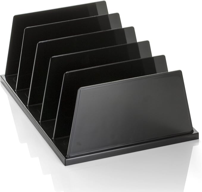 Officemate Recycled Large Standard Sorter, 5 Compartments, 13.5 x 9 x 5 Inches, Black (26192)