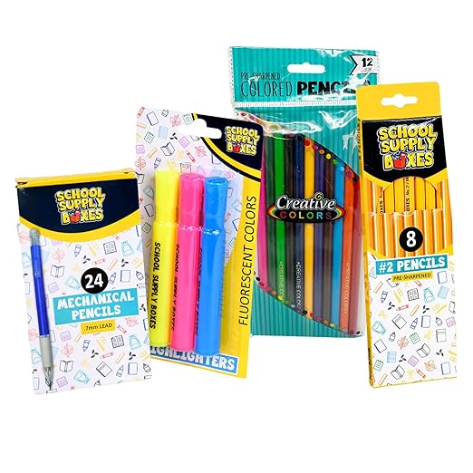 Ultimate High School and College Bundle | Case (2 Boxes) | School Supply Boxes - Back to School Essentials | Includes Notebooks, Tab Dividers, Pencils, Highlighters, & More