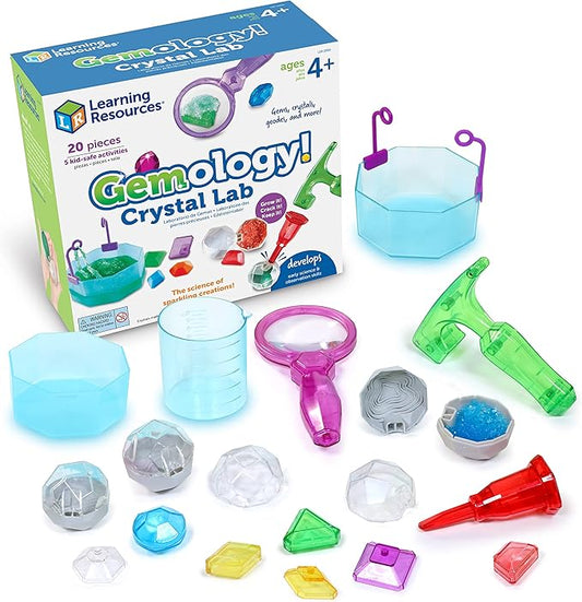 Learning Resources Gemology! Crystal Lab - 20 Pieces, Ages 4+ STEM Toys, Early Science, Science Kit for Kids, Fun Gifts for Kids
