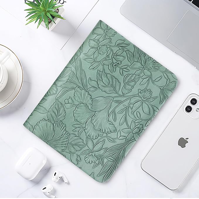 Portable Small White Board Dry Erase Board, Reusable 9.5 * 6.6in Notebook Memo, Office Home Supplies Desk Accessories(1-Carved Green)