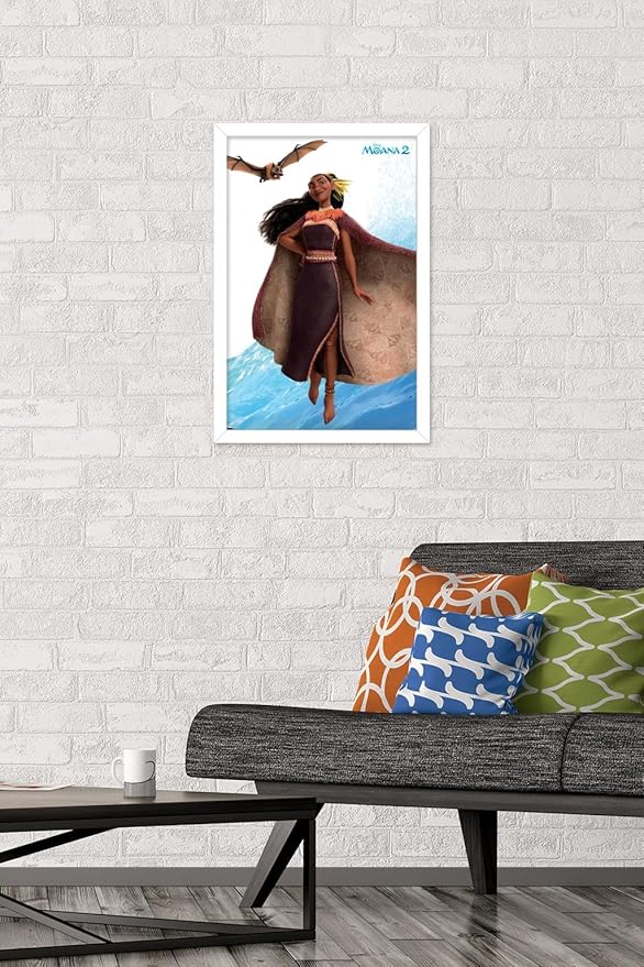 Trends International Disney Moana 2 - Matangi Wall Poster, 22.4L x 14.7W, White Framed Version