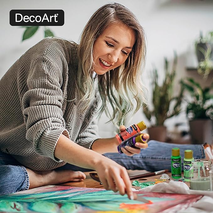 DecoArt Americana Acrylic Paint Set – Color Wheel & Color Theory Collection, 9 Bottles (2 fl oz) – Art and Craft Acrylic Paints for Canvas, Wood, and More