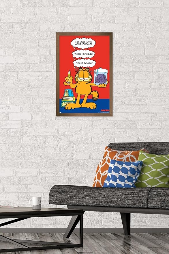 Garfield - Brain Wall Poster, 22.4L" x 14.7W", Bronze Framed Version