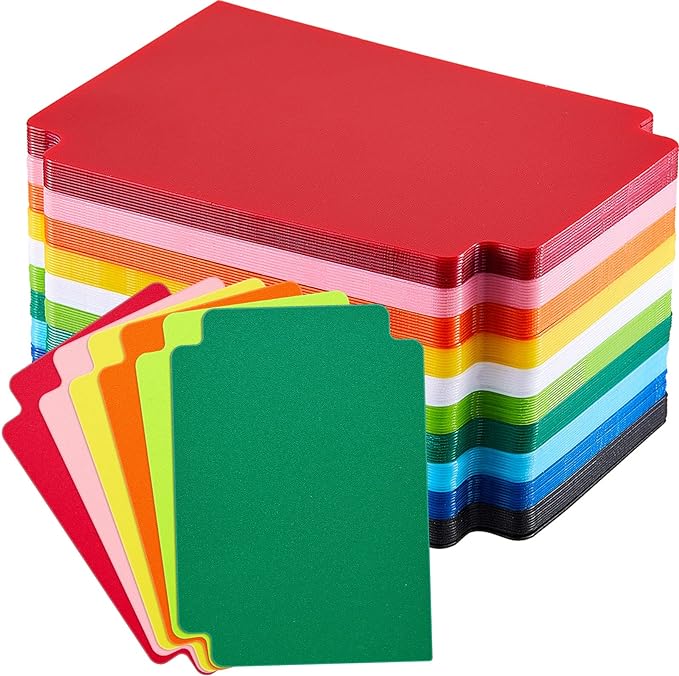 100 Pcs Trading Card Dividers Plastic Card Dividers, Multicolor Frosted Separator with Tabs Standard Vertical Compatible with MTG Games Sports TCG, 2.7 x 3.8 Inches