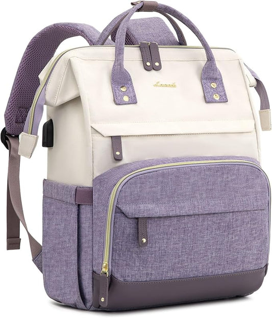 LOVEVOOK Laptop Backpack for Women, 15.6 Inch Work Business Backpacks Purse With Large Capacity, Waterproof Nurse Bag College Bookbag for School, Waterproof Casual Daypack for Travel