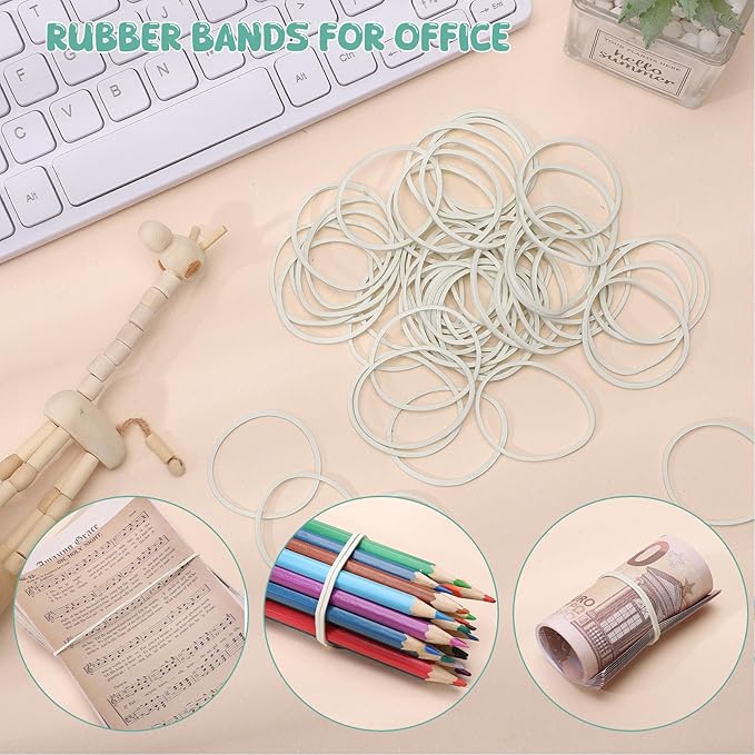 350 Pcs Paper Clips Binder Clip Assorted Sizes, Macaron Green Paper Clamps Office Clips Set Paperclips Rubber Bands Push Pins for Office and School Supplies