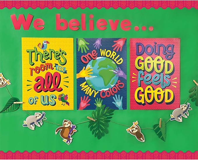 Carson Dellosa One World 36pc Tropical Leaves Bulletin Board Decorations, Tropical Decor for Bulletin Board, Party, Classroom Decor, and Summer Bulletin Board Decorations, Boho Classroom Decor