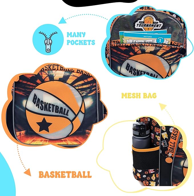 Backpack for Kids Backpacks for Boys Bookbag with Lunch Box Pencil Case School Backpack for Boys Lightweight Elementary School Bookbag