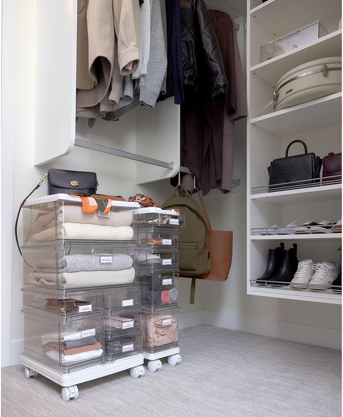 iDesign The Sarah Tanno Collection 5-Drawer Stacking Cosmetic Organizer Cart, Clear