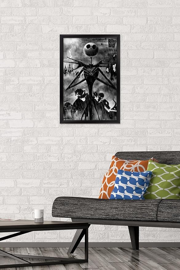 Trends International Disney Tim Burton's The Nightmare Before Christmas - Shadows Wall Poster, 22.4L x 14.7W, Black Framed Version