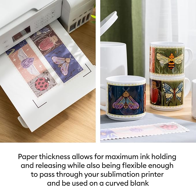 Cricut Sublimation Printer Paper - 50 Sheets (8.5" x 11") - Letter Size - Compatible with Sublimation Printer and Sublimation Ink (120gsm)