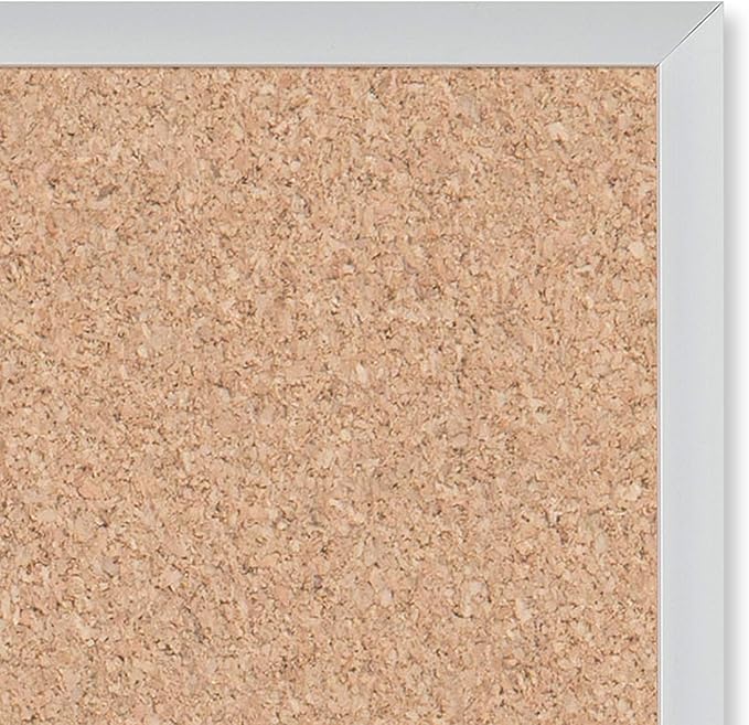 U Brands Cork Bulletin Board, 36" x 36" Inches, Silver Aluminum Frame (2877U00-01)