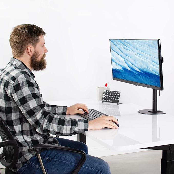 VIVO Steel Reinforcement Bracket Mount Plate for Thin, Glass, and Other Fragile Table Top Surfaces, Compatible with Most Monitor Stand C-Clamp Installations, Anti-Slip No Scratch, Black, STAND-AC01R