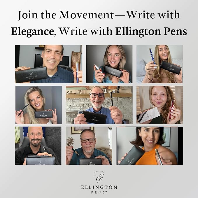 Ellington Pens Luxury Fountain Pen Set- Smooth Fine Nib- Includes 3 Ink Cartridges, Refillable Ink Converter, Gift Box -Fountain Pens For Writing, Calligraphy, Journaling, Sketching (Noble Heritage)