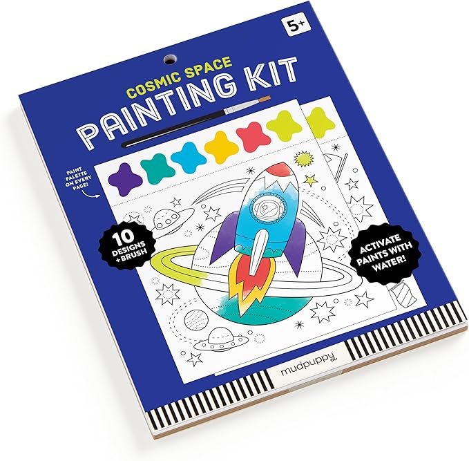 Mudpuppy Cosmic Space – Painting Kit with Illustrations of Fun Outer Space Designs for Children Ages 5 and Up