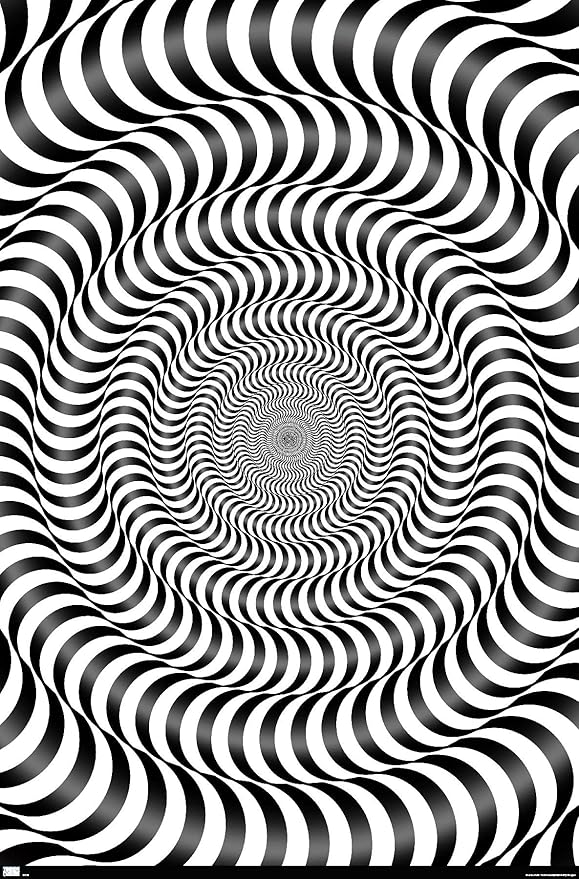 Trends International Zebra Stripe Optical Illusion Wall Poster, 19L x 13W, Premium Unframed Version