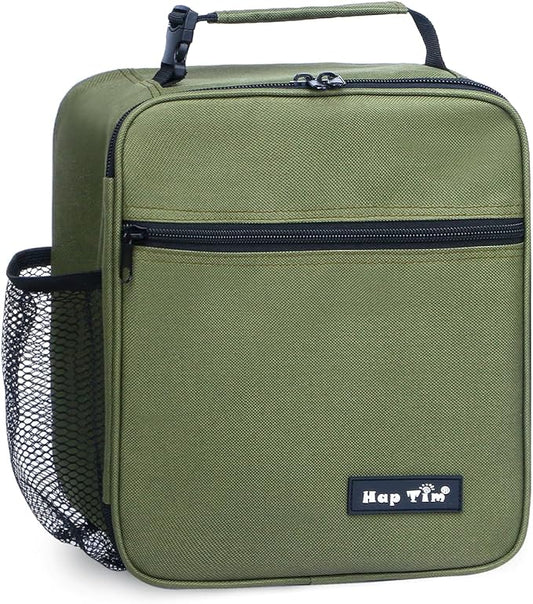 Hap Tim Insulated Lunch Bag Women, Reusable Lunch Box for Women & Men, Adluts Lunchbox for Work, Portable Lunchbag, Army Green（18654-AY）
