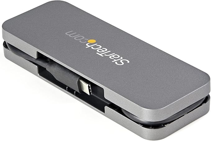 StarTech.com 4 Port USB C Hub - 3X USB-A/1x USB-C - 5Gbps USB 3.0 Type-C Hub (3.2/3.1 Gen 1) - Bus Powered - Portable USB-C to USB-A Adapter Hub - 11.2" (28.5cm) Cable w/Cable Management (HB30CM3A1CB)