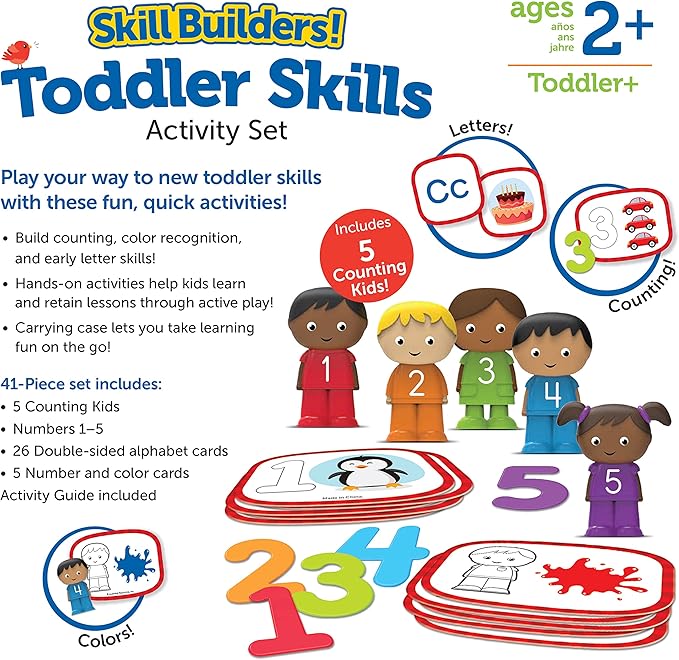 Learning Resources Skill Builders! Toddler Skills - 41 Piece Set, Ages 2+, Homeschool Activities, Preschool Supplies, Teaching Cards, Back to School Materials