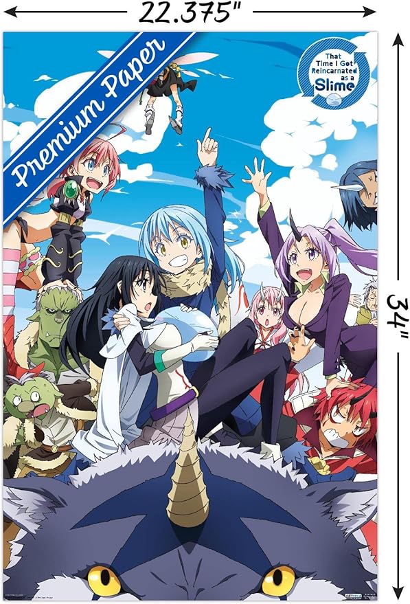 Trends International That Time I Got Reincarnated As A Slime - Group Wall Poster, 22.375" x 34", Premium Poster & Clip Bundle