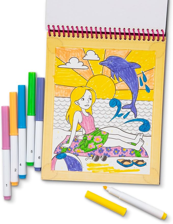 Melissa & Doug On The Go Color by Numbers Kids' Design Board - Unicorns, Ballet, Kittens, and More