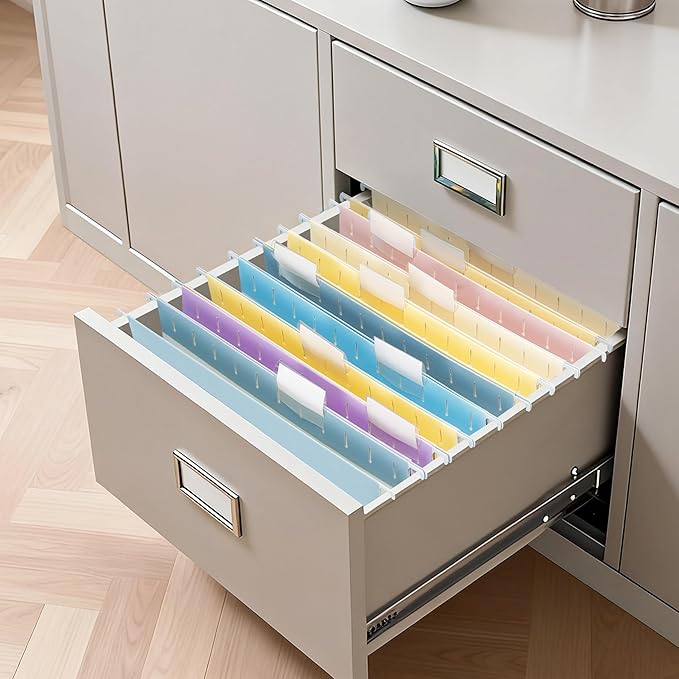 Zzrywuty Hanging File Folders, 30-Pack Letter Size Hanging File Folders with 1/5-Cut Tabs, Color File Folders Office Organizer for Filing Cabinet, Bulky Files & Medical Charts