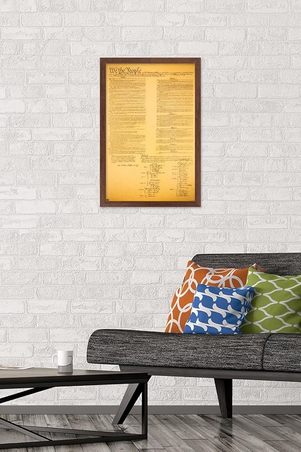 Trends International The Constitution Wall Poster, 14.725" x 22.375", Mahogany Framed Version