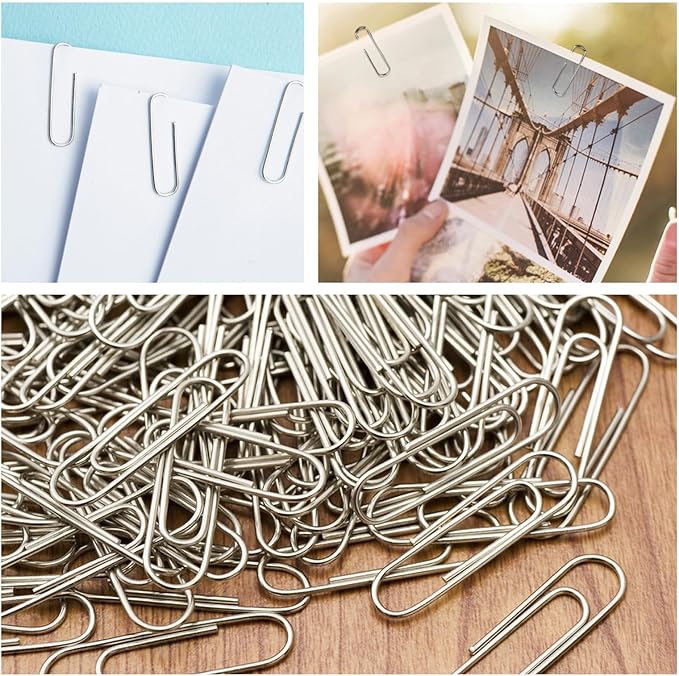 350 Pcs Paper Clips and Binder Clips,Office Clips Set, Large Binder Clips,Assorted Sizes Set, Black Metal Office Clips, Paper Clamps, for Office and School Supplies
