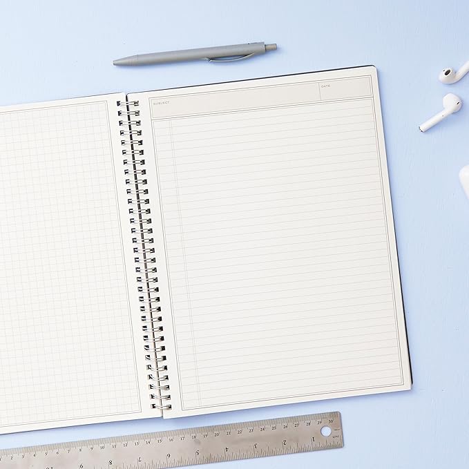 Blue Sky Smart Notes Professional Notebook, Wire-O Binding, 8.5" x 11", Black (14713)