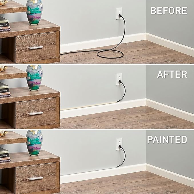 Legrand Wiremold C9 Cordmate Cord Cover Coupling, Organizer for Wall, Holds 1 Cord or Cable, Ivory (2 Pack)