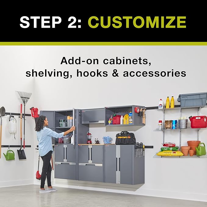 Rubbermaid FastTrack 2 -Door Tall Cabinet, Storage Cabinet, Garage Storage Systems, Garage Organization