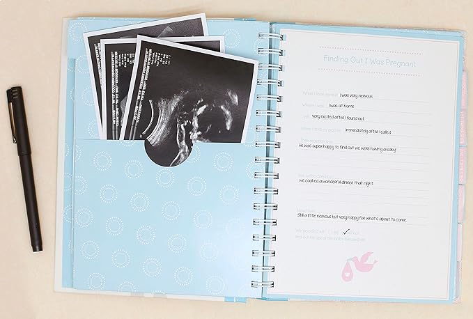Pearhead My Pregnancy Journal, Pregnancy Memory Book with 7 Baby Keepsake Pockets, Photo Pages, Capture Every Milestone of Your Pregnancy, Gift for New Mom