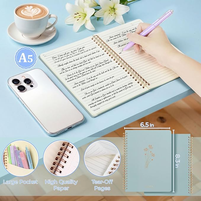 76PCS Bible Study Supplies Kit for Women, Journaling Set with No Bleed Highlighters, Laminated Bible Tabs,Notebook, Quilted Pencil Case, Bible Accessories Set Beginner Christian Gifts