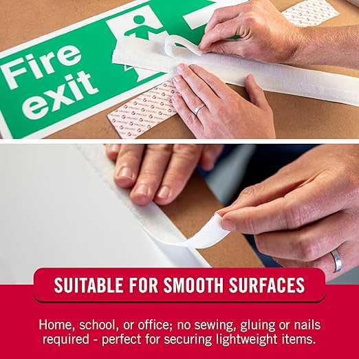 VELCRO Brand 5 Ft x 3/4 In | White Tape Roll with Adhesive | Cut Strips to Length | Sticky Back Hook and Loop Fasteners | Perfect for Home, Office or Classroom