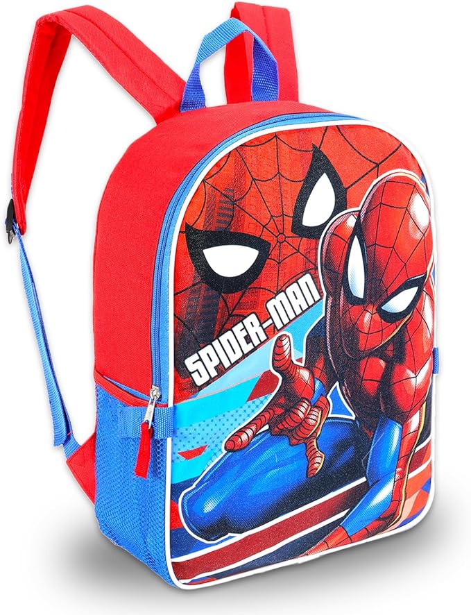 Marvel Spiderman Backpack Set - Bundle with 16" Bag, Lunch Box, Stationery, Water Bottle, Stickers, and More | Marvel School Supplies Kit for Kids