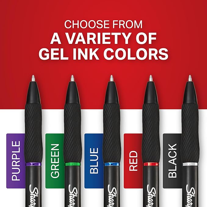 Sharpie S-Gel Gel Pens Drawing Pens Gel Ink For Journaling Writing Coloring Medium Point (0.7Mm) Black Ink Pen 36 Count