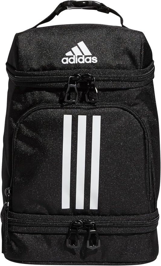 adidas Excel Insulated Lunch Bag, Cooler with Zipper, Pocket for Ice Pack, and Clip, Temperature Control Insulation