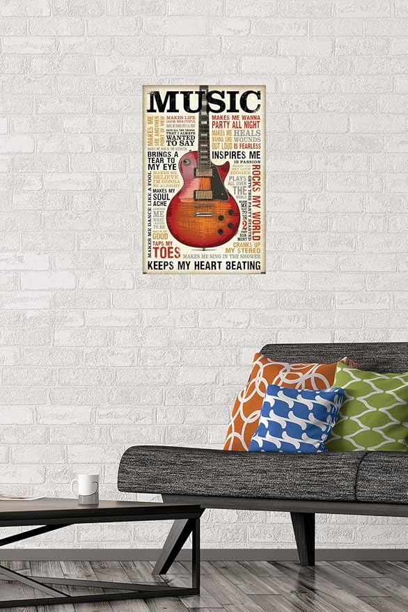 Trends International Music Inspires Me Wall Poster, 14.725" x 22.375", Premium Unframed Version