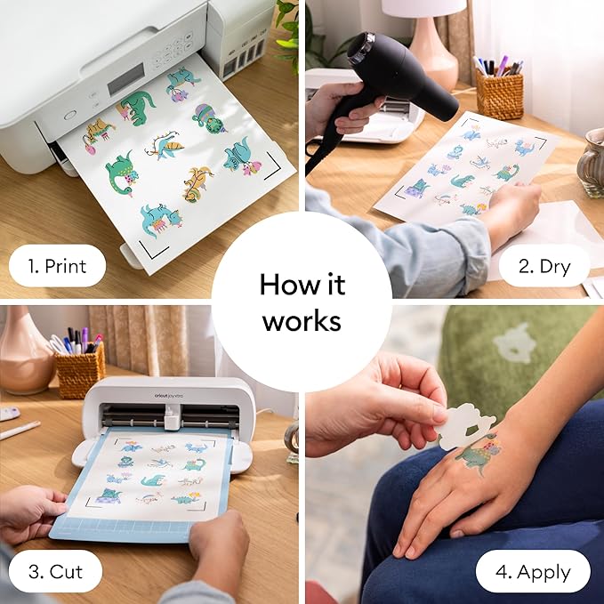 Cricut® Printable Temporary Tattoo Paper for Inkjet Printers - 8.5 in x 11 in (8 ct)