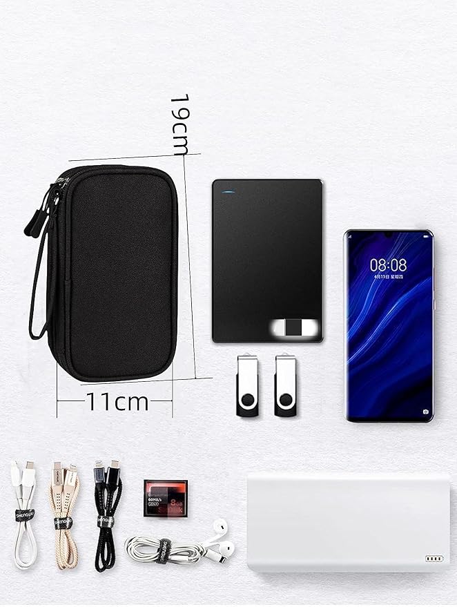 Electronic Organizer Travel Cable Accessories BagPouch Portable Waterproof Storage Bag Electronic Organizer Case for Cable, Mouse,USB Cable,Power Bank,Cord, Charger, Phone, Earphone