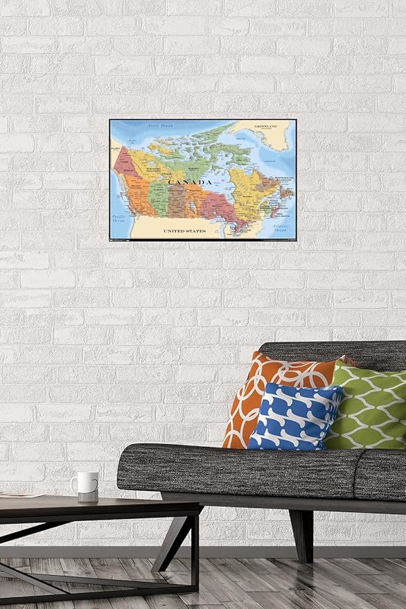 Map - Canada Wall Poster, 22.4L" x 14.7W", Premium Unframed Version