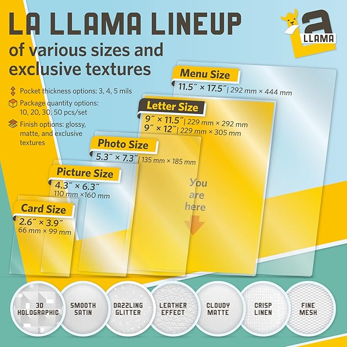 Self Sealing Lamination Sheets, 9 x 11.5 Inches, 4 Mil Thick, Suited for Letter Size Self Adhesive Laminating Sheets 8.5 x 11, 50 Pack