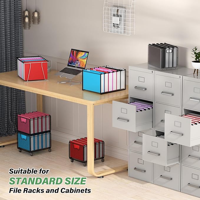 Ansook Extra Capacity Plastic Hanging File Folder Letter Size,Heavy Duty 2" Expansion Hanging Folder with Tabs,12 Pack Reinforced Hanging File Organizer,Filing Cabinet Folders for Office Bulk Files